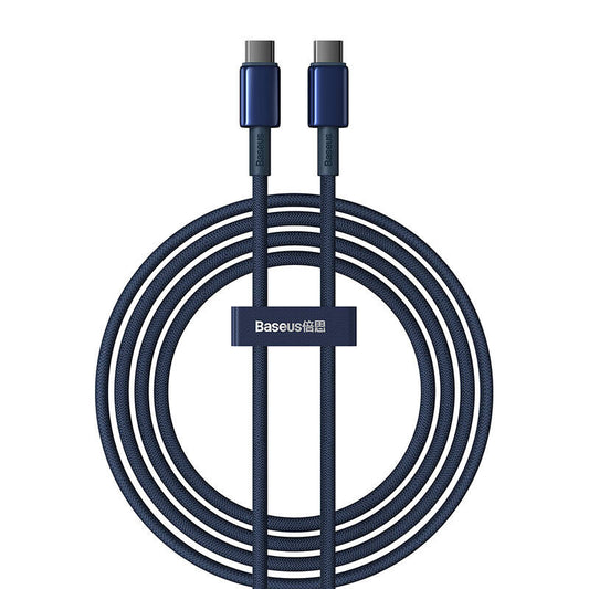 Cable USB-C do USB-C Baseus Tungsten Gold, 100W, 2m (niebieski)_0