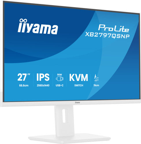 MONITOR IIYAMA PANTALLA PARA PC 68,6 CM (27") 2560 X 1440 PIXELES QUAD HD LED PANEL IPS AJUSTABLE USB-C KVM LAN WHITE VERSION_4