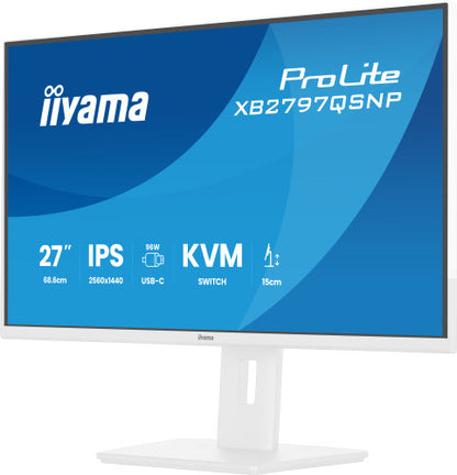 MONITOR IIYAMA PANTALLA PARA PC 68,6 CM (27") 2560 X 1440 PIXELES QUAD HD LED PANEL IPS AJUSTABLE USB-C KVM LAN WHITE VERSION_5