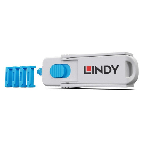 Lindy 40320 bloqueador de puerto Bloqueador de puerto + clave HDMI Azul, Gris Acrilonitrilo butadieno estireno (ABS) 1 pieza(s)_0