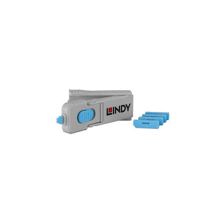 Lindy 40324 bloqueador de puerto Bloqueador de puerto + clave DisplayPort Azul Acrilonitrilo butadieno estireno (ABS) 5 pieza(s)_0