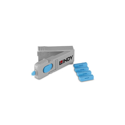 Lindy 40324 bloqueador de puerto Bloqueador de puerto + clave DisplayPort Azul Acrilonitrilo butadieno estireno (ABS) 5 pieza(s)_2
