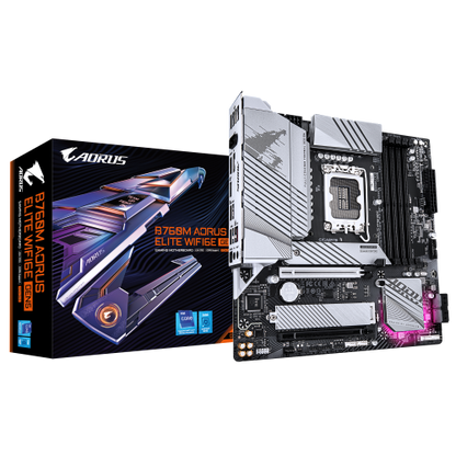Placa Mãe GIGABYTE B760M AORUS ELITE WIFI6E GEN5 / Preto / LGA 1700 micro ATX_0