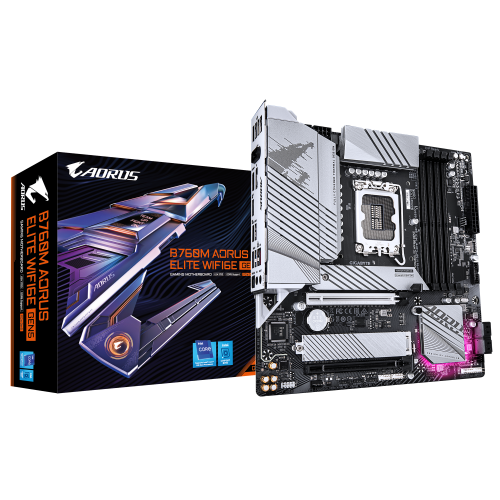 Placa Mãe GIGABYTE B760M AORUS ELITE WIFI6E GEN5 / Preto / LGA 1700 micro ATX_0