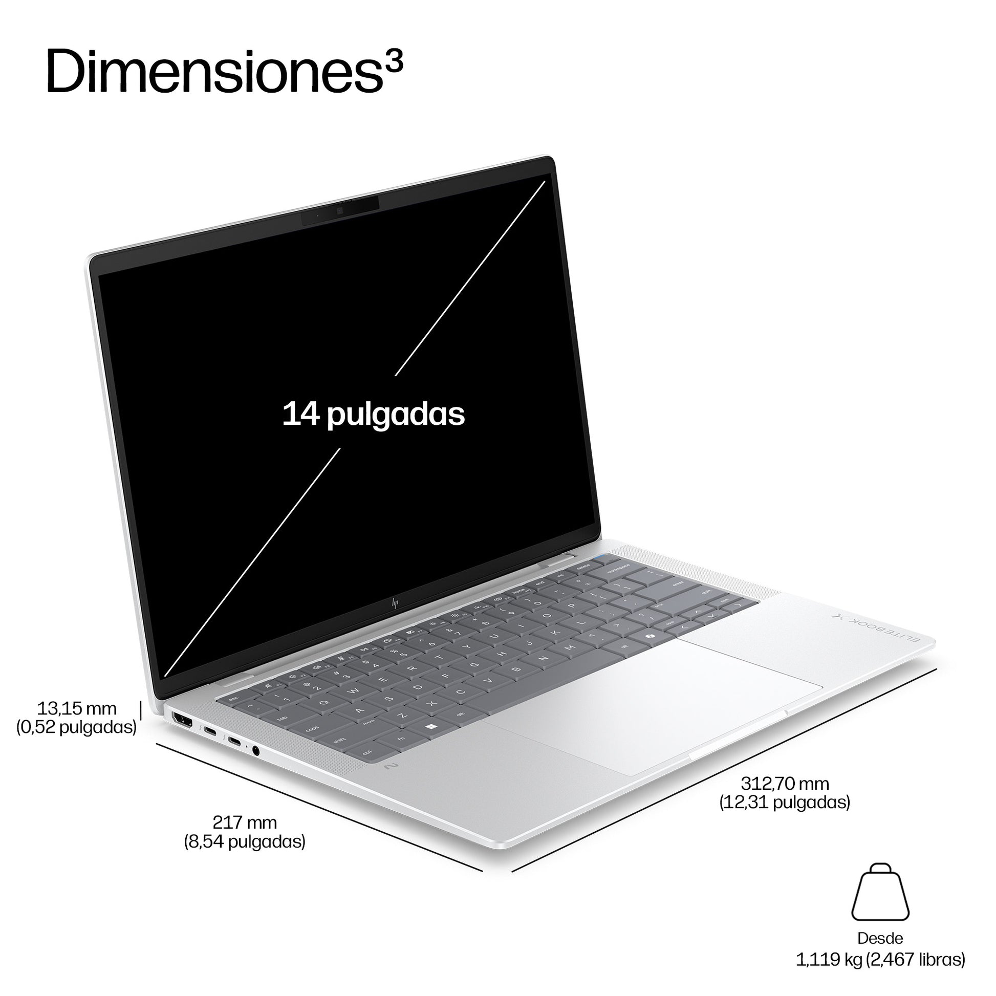 HP EliteBook X G2a 14 inch Notebook Next Gen AI PC Wolf Pro Security Edition Copilot+ PC AMD Ryzen AI 5 PortÃ¡til 35,6 cm (14") WUXGA 32 GB LPDDR5x-SDRAM 512 GB SSD Wi-Fi 7 (802.11be) Windows 11 Pro Plata_1