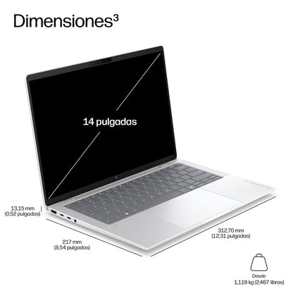 HP EliteBook X G2a 14 inch Notebook Next Gen AI PC Wolf Pro Security Edition Copilot+ PC AMD Ryzen AI 5 PortÃ¡til 35,6 cm (14") WUXGA 32 GB LPDDR5x-SDRAM 512 GB SSD Wi-Fi 7 (802.11be) Windows 11 Pro Plata_1