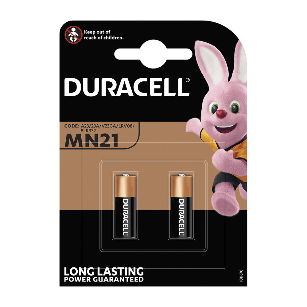 Pilha alcalina duracell segurity mn21 12v (23a)para comando (blÃ­ster 2 unid.) Ã¸10,3x28,5mm_0