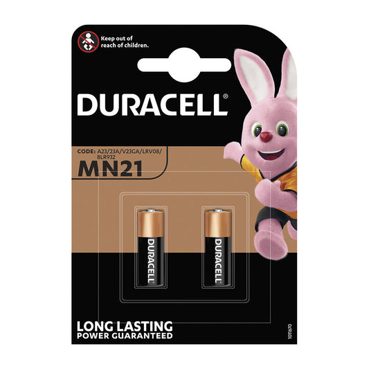Pilha alcalina duracell segurity mn21 12v (23a)para comando (blÃ­ster 2 unid.) Ã¸10,3x28,5mm_0