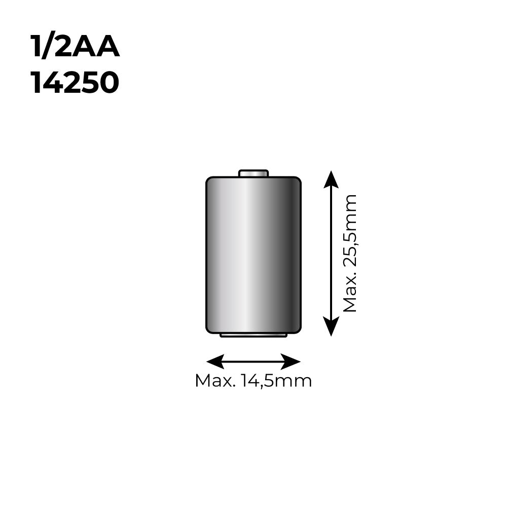 Pilha de lÃ­tio lpt2 150 1/2 3,6v (mod. (14250) 1200mah Ã¸14,5x25,5mm_0