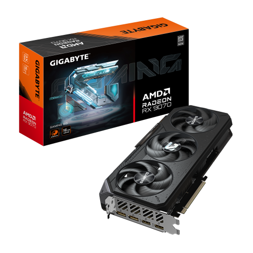 GIGABYTE Radeon RX 9070 GAMING 16GB Tarjeta GrÃ¡fica - 16GB GDDR6, 256bit, PCI-E 5.0, 2520 MHz Frecuencia del nÃºcleo, 2 x DisplayPort, 2 x HDMI, GV-R9070GAMING-16GD_0