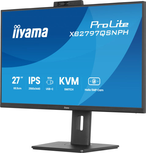 MONITOR IIYAMA 27" CON CAMARA INTEGRADA DE 5 MP COMPATIBLE CON WINDOWS HELLO, MICROFONO, DOCK USB-C, LAN, CONMUTADOR KVM Y SOPORTE AJUSTABLE EN ALTURA DE 15 CM_6