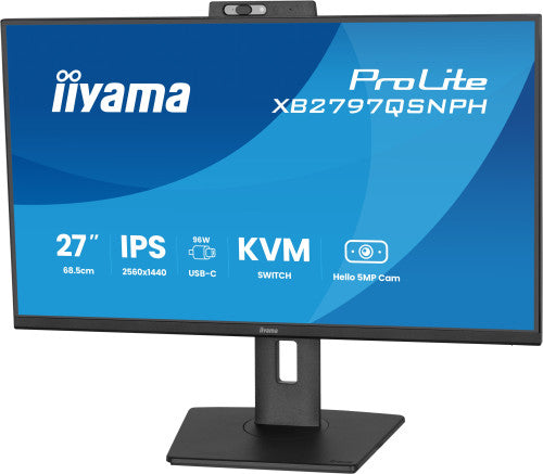 MONITOR IIYAMA 27" CON CAMARA INTEGRADA DE 5 MP COMPATIBLE CON WINDOWS HELLO, MICROFONO, DOCK USB-C, LAN, CONMUTADOR KVM Y SOPORTE AJUSTABLE EN ALTURA DE 15 CM_7
