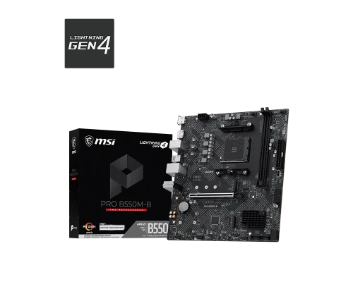 PLACA MSI PRO B550M-B,AMD,AM4,B550,2DDR4,64GB,HDMI+DP,GBLAN,4SATA3+2M.2,7USB3.2,MATX_0