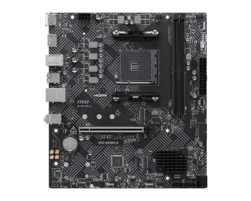 PLACA MSI PRO B550M-B,AMD,AM4,B550,2DDR4,64GB,HDMI+DP,GBLAN,4SATA3+2M.2,7USB3.2,MATX_1