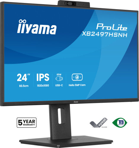 MONITOR IIYAMA XB2497HSN-B1, 23,8", PROLITE, PANEL IPS, PUERTO USB-C, RJ45 (LAN), SOPORTE ERGONOMICO_0