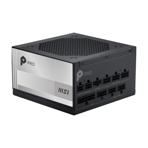 FUENTE ALIMENTACION MSI PRO A1000PL PCIE5,PSU,1000W,80 PLUS PLATINUM,MODULAR,120MM,ACTIVE PFC,1XPCI-E 5 (16PIN),3XPCI-E (6+2 PIN),6XSATA (15 PIN)_0