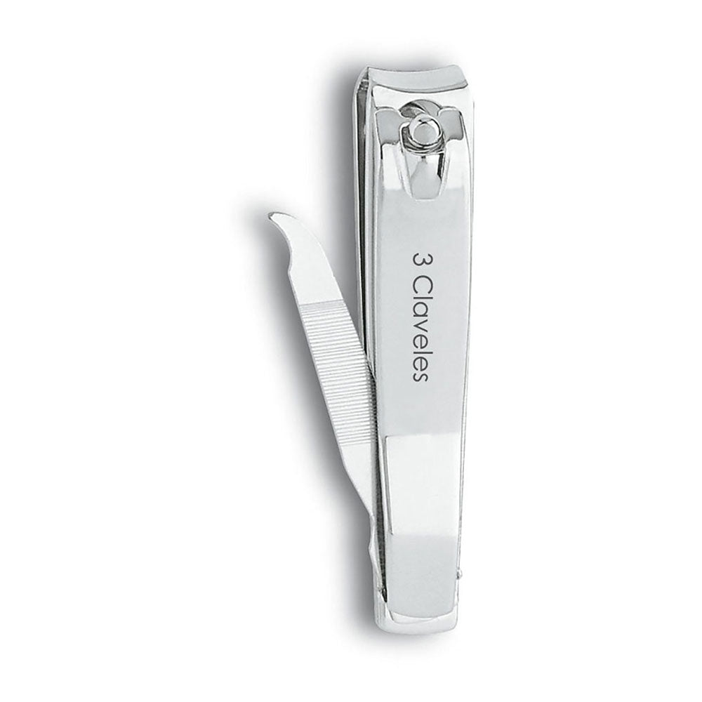 Corta-unhas com lima cromado 8cm d 3 claveles_0