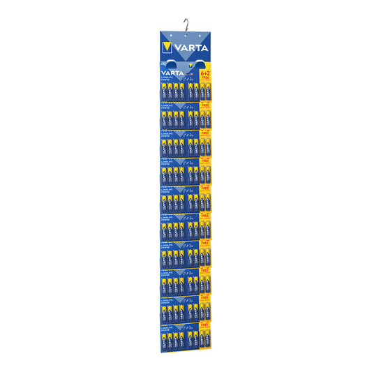 Ult. unidades pack 10 blÃ­sters 6+2 pilhas aa longlife power varta_0