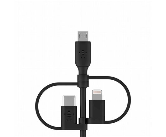 CAVO UNIVERSALE DA USB-A A MICRO-USB / LIGHTNING / USB-C 1M - NERO_0