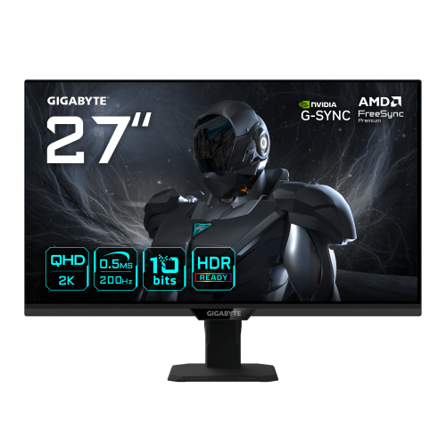 GIGABYTE G27Q20T Monitor Gaming 27â QHD - 2560 x 1440, 200Hz, 0.5ms, Compatible con G-Sync, FreeSync Premium, HDR10, HDMI 2.0, DisplayPort 1.4_0