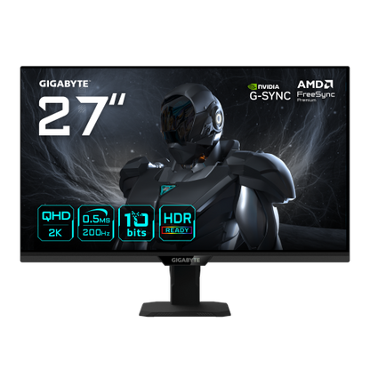 GIGABYTE G27Q20T Monitor Gaming 27â QHD - 2560 x 1440, 200Hz, 0.5ms, Compatible con G-Sync, FreeSync Premium, HDR10, HDMI 2.0, DisplayPort 1.4_0