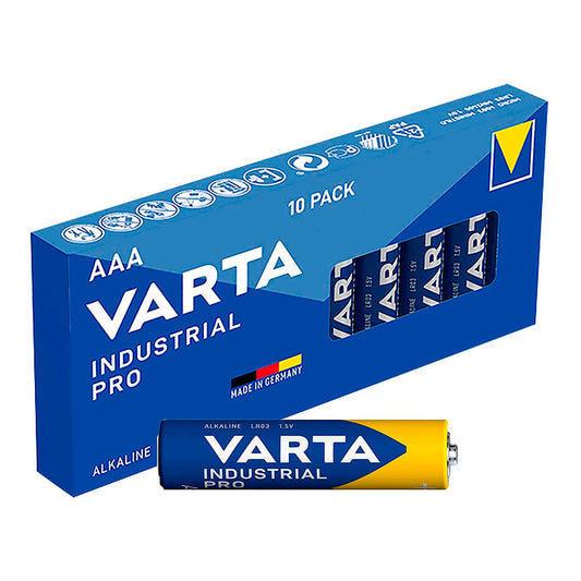 Pack de 10 pilhas aaa lr03 varta industrial pro Ã¸10,5x44,5mm_0