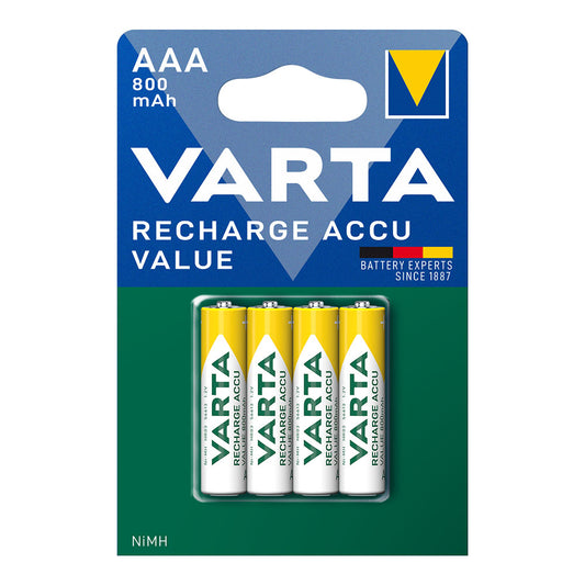 Pilha varta recarregÃ¡vel accu aaa - lr03 800ma (blÃ­ster 4 unid.) Ã¸10,5x44,5mm_0