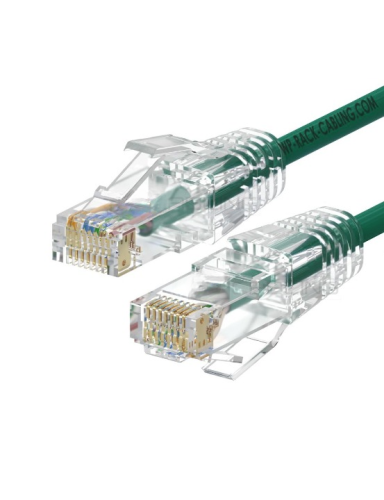 WP WPC-PAT-6AU005G-S cable de red Verde, Transparente 0,5 m Cat6a U/UTP (UTP)_0