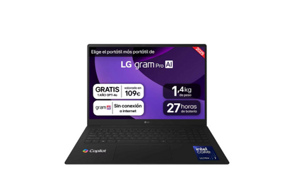 LG PORTÃTIL 16" WQXGA IPS INTEL CORE ULTRA 7 255H, 32GB LPDDR5X, SSD 1TB NVME, NVIDIA RTX 5050 8GB, DCI-P3 99%, BATERÃA 90WH, WINDOWS 11 HOME_0