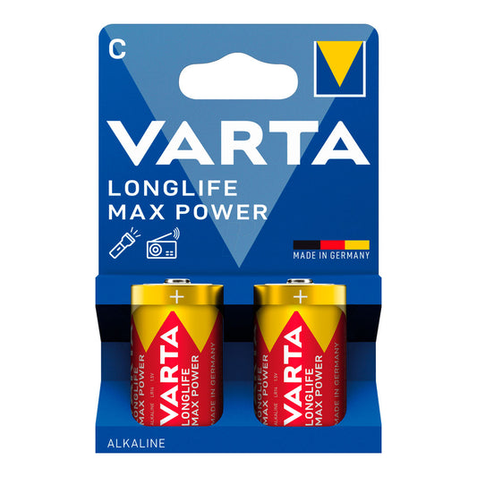 Pilha alcalina longlife max power c - lr14 (blister de cartÃ£o 2 unidades) Ã¸26,2 x 50 mm_0