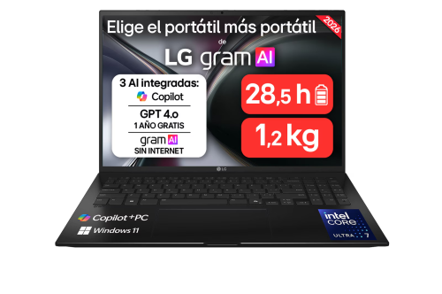 Portátil LG Gram 16Z90TL-G.AU85BN Intel Core Ultra 7-258V/ 32GB/ 512GB SSD/ 16"/ Win11_1