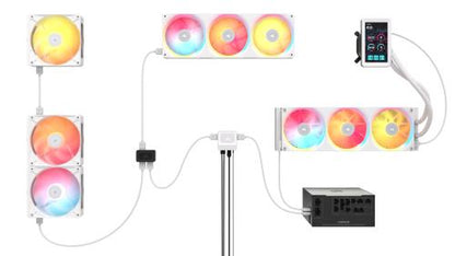 VENTILADOR CAJA CORSAIR LX RGB SERIES ICUE LINK LX360 RGB WHITE 360MM RGB FAN TRIPLE FAN CO-9051066-WW_4