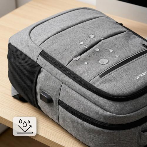 Mochila Subblim City Plus 26L Backpack para Portátiles hasta 16"/ Puerto USB/ Repelente al agua/ Reflectante/ Cinta para Trolley/ Gris_5