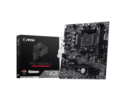 PLACA MSI PRO A520M-S,AMD,AM4,A520,2DDR4,64GB,HDMI+DP,GBLAN,4SATA3+1XM.2,6USB3.2,MATX_0