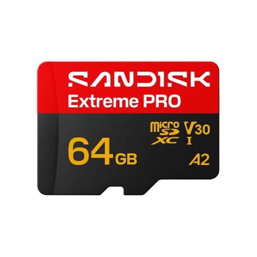 Cartão de Memória microSDXC SanDisk Extreme Pro A2 / 64Gb / Class 10 UHS-1 U3 / Preto / SDSQXCU-064G-GS6MA_0