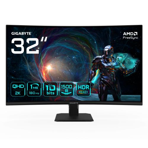 MONITOR GIGABYTE 32" GS32QCA,CURVO,VA,2560X1440 (QHD),0.27PP,3500:1,1MS,180HZ,2HDMI+1DP_0
