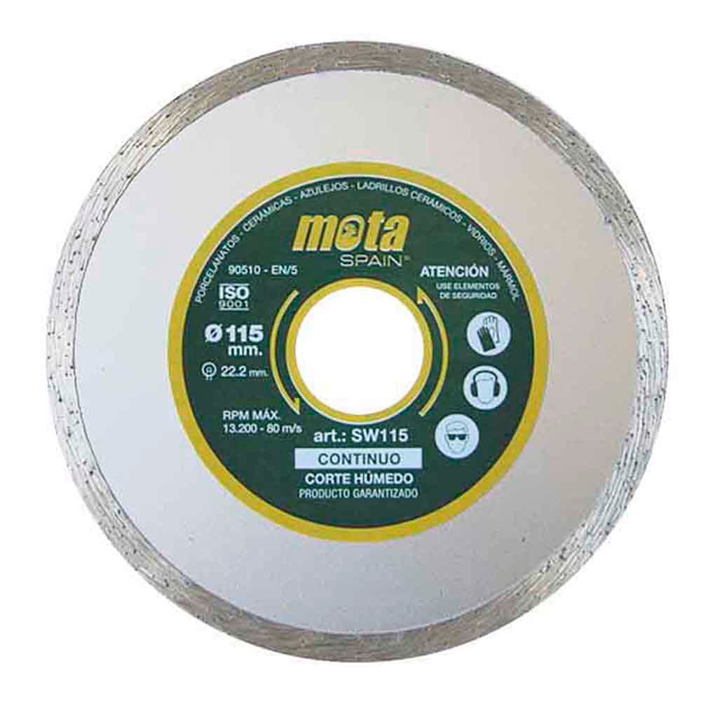 Disco de diamante liso humido Ã¸115mm clp18 sw115 mota_0