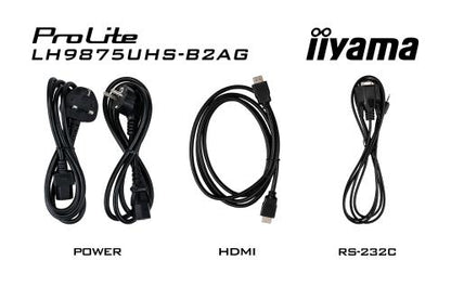 Display LCD IIYAMA ProLite LH9875UHS-B2AG / Preto / 98" 4K UHD_19