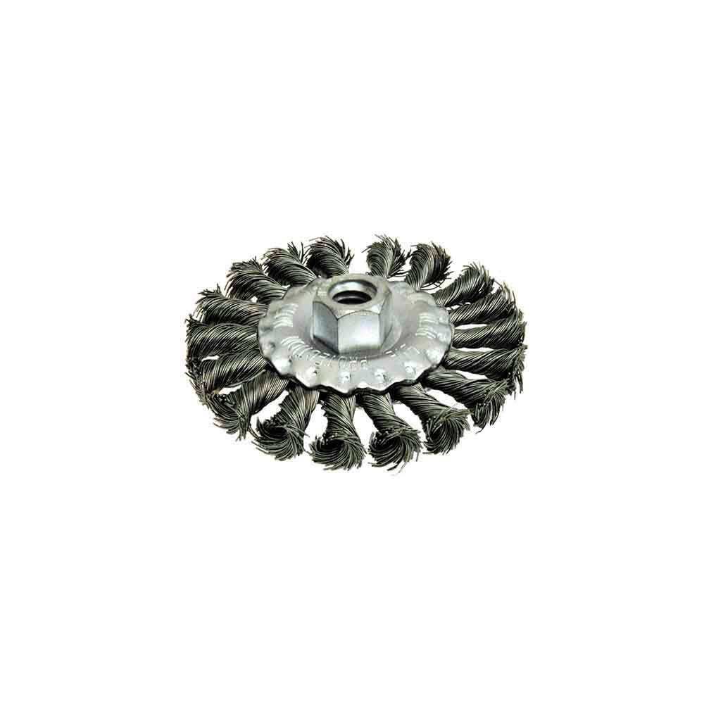Escova plana aÃ§o retorcido com rosca Ã¸14mm Ã¸115mm fhr115 mota_0