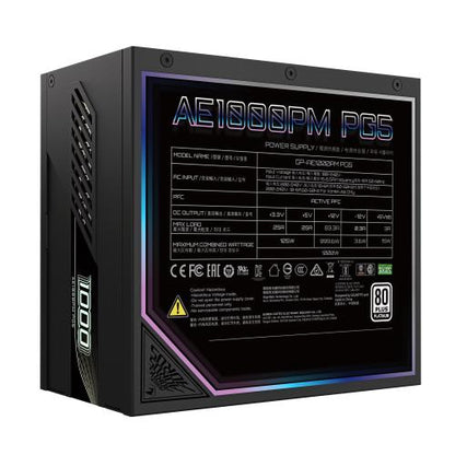 FUENTE ALIMENTACION GIGABYTE GP-AE1000PM PG5,1000W,ACTIVE PFC,80+ PLATINUM,MODULAR,ATX_2