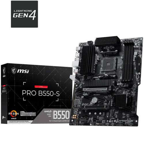 PLACA MSI PRO B550-S,AMD,AM4,B550,4DDR4,128GB,HDMI,GBLAN,4SATA3+2M.2,7USB3.2,ATX_0