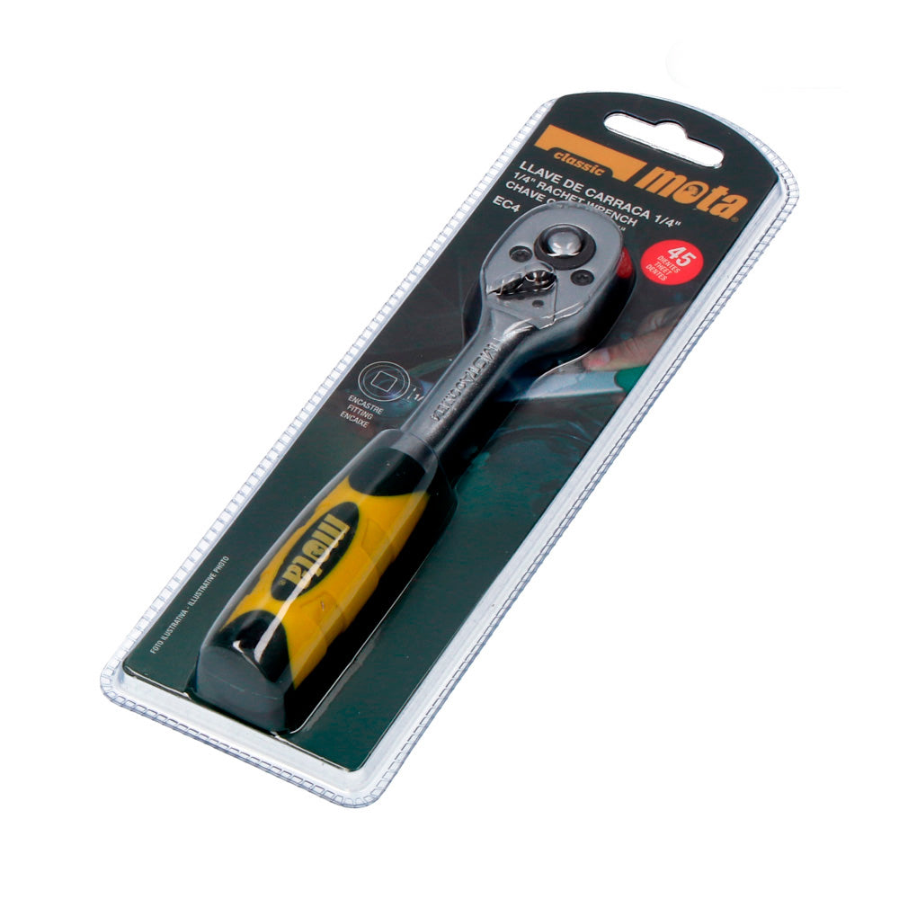Chave catraca encaixe 1/4" 45 dentes cromo vanadio ec4 mota_0