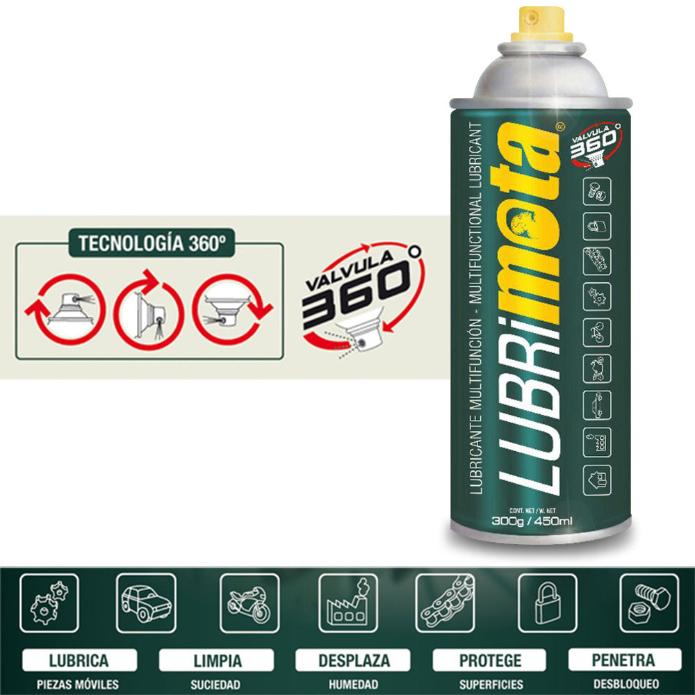 Lubrificante multifunÃ§Ã£o lubrimota 450ml 300g mota_0