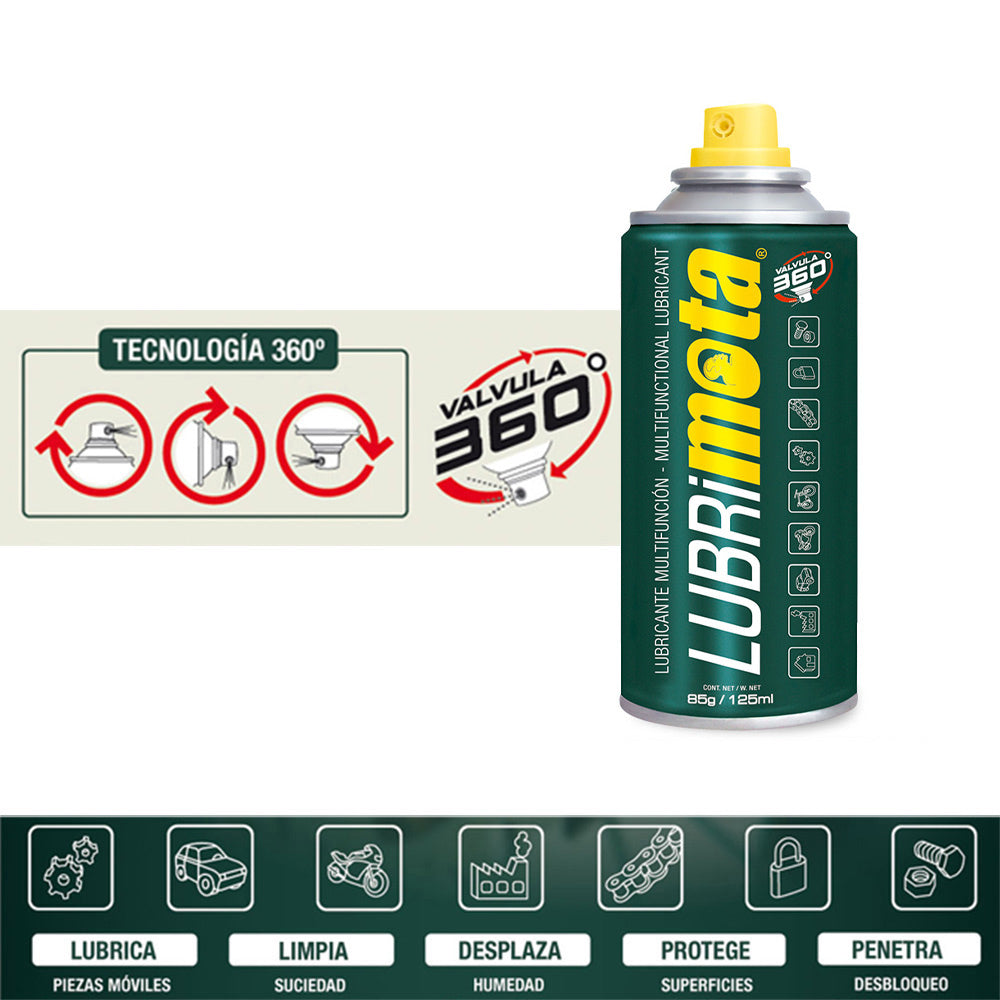 Lubrificante multifunÃ§Ã£o lubrimota 125ml 85g lb125 mota_0