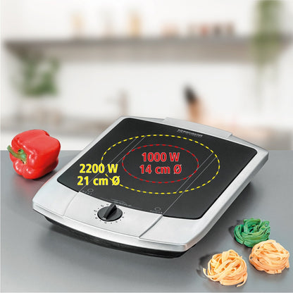 Placa Elétrica Cerâmica De Vidro Rommelsbacher CT 2200/E 2200W Inox/Cinza