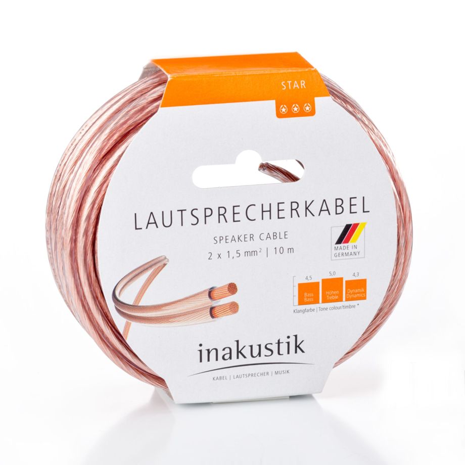Cabo de Audio Inakustik 10m Star Speaker Cable 2x1.5mm