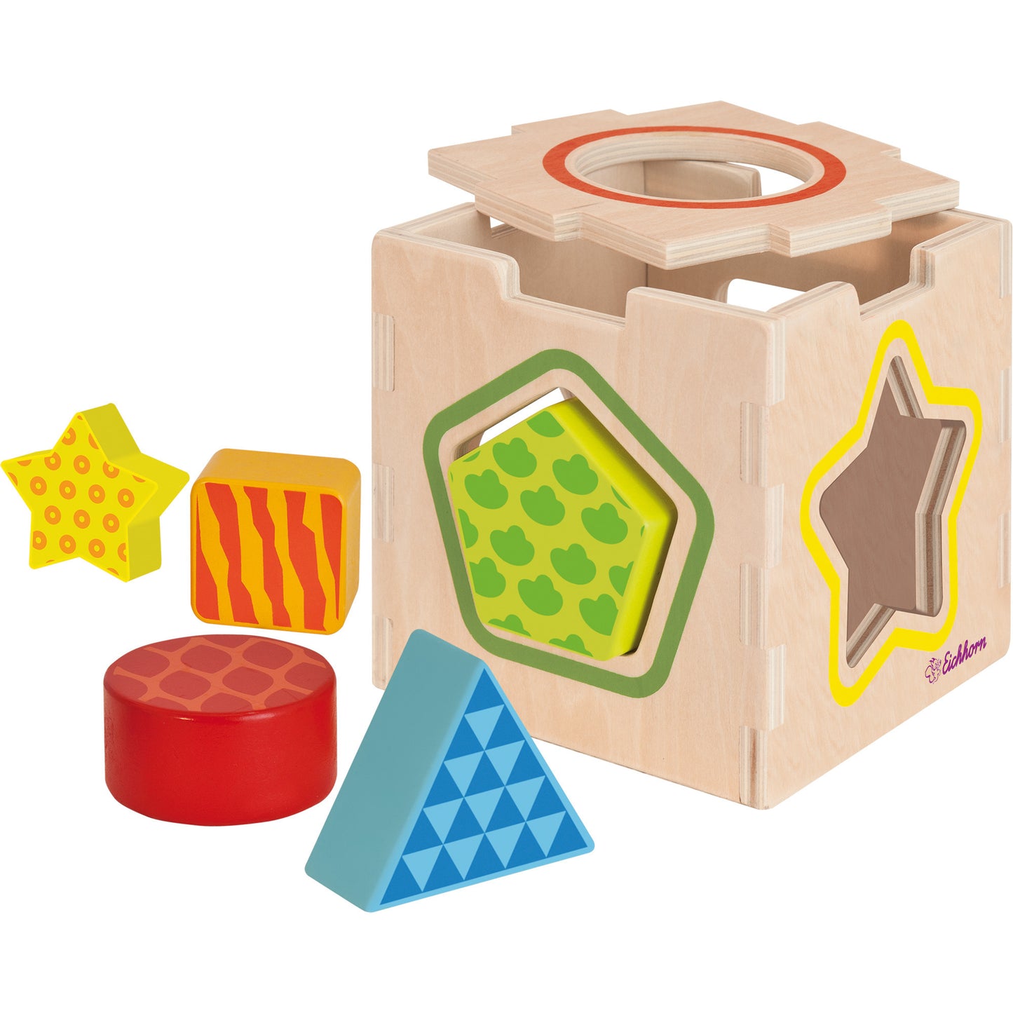 Jogo Educativo Eichhorn Color Peg Box Madeira 7 Peças