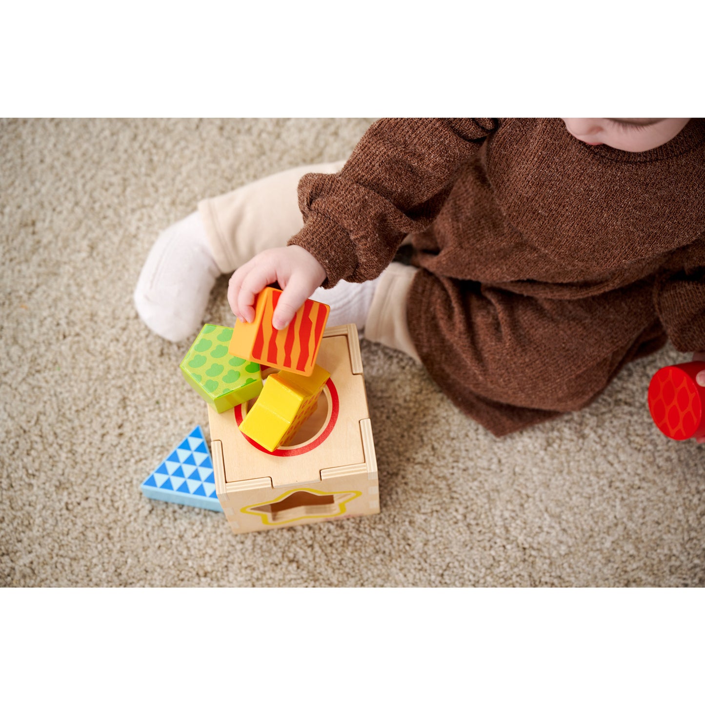 Jogo Educativo Eichhorn Color Peg Box Madeira 7 Peças