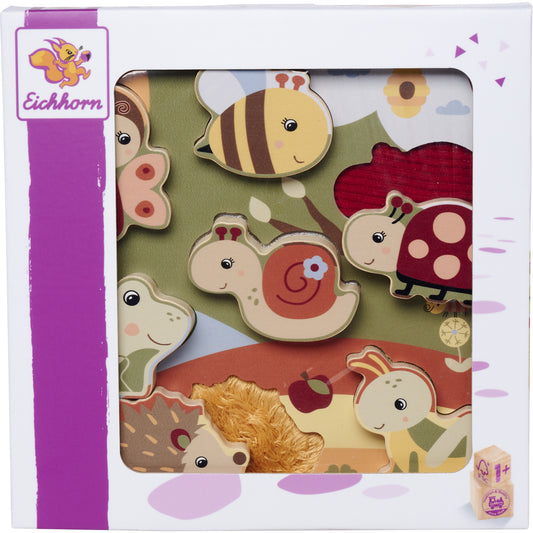 Puzzle Sensorial Eichhorn Bee Happy com Tecidos