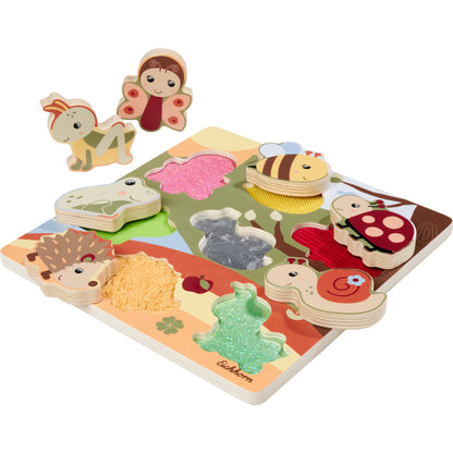 Puzzle Sensorial Eichhorn Bee Happy com Tecidos